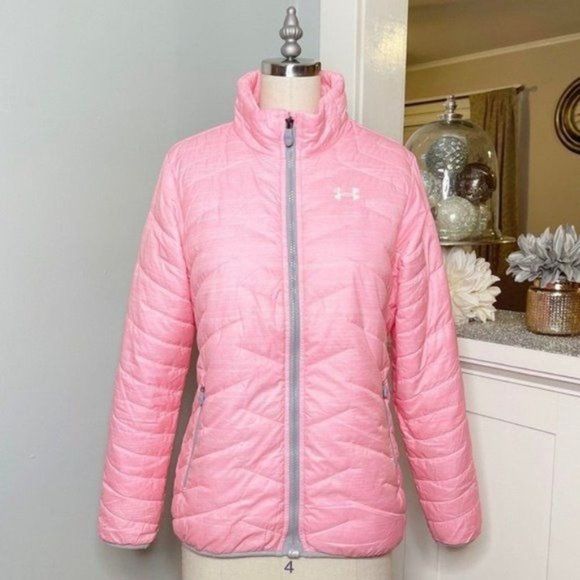 Under Armour ColdGear Reactor Winter Coat Pink Girls Youth Kids Large - Picture 2 of 11